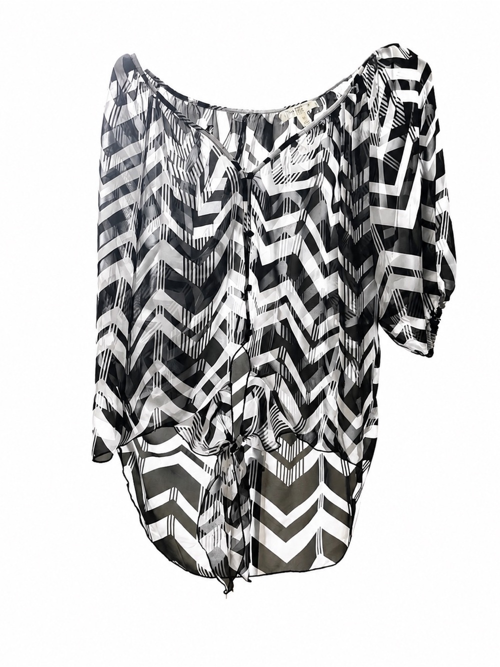 NWT Love Fire Geometric Tie-Front Blouse – Medium